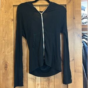 Black soft Brandy Melville zip up sweatshirt with hood